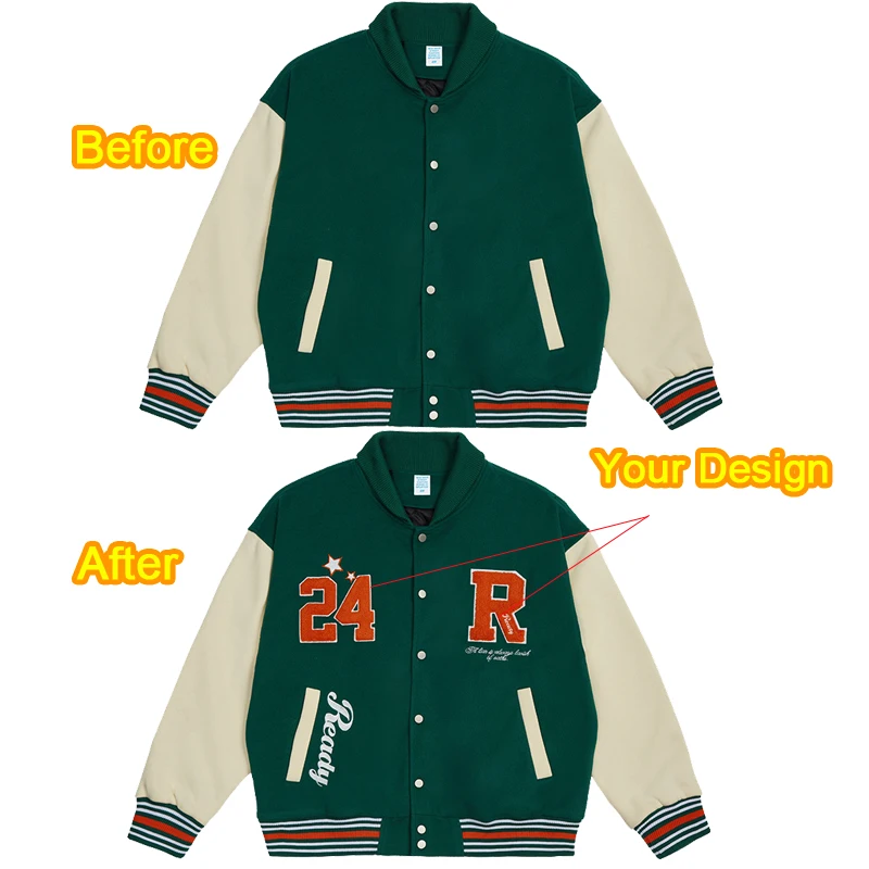 Custom Design Leather Sleeves Chenille Embroidery Mens Baseball Clothing Letterman Varsity Jackets For Men