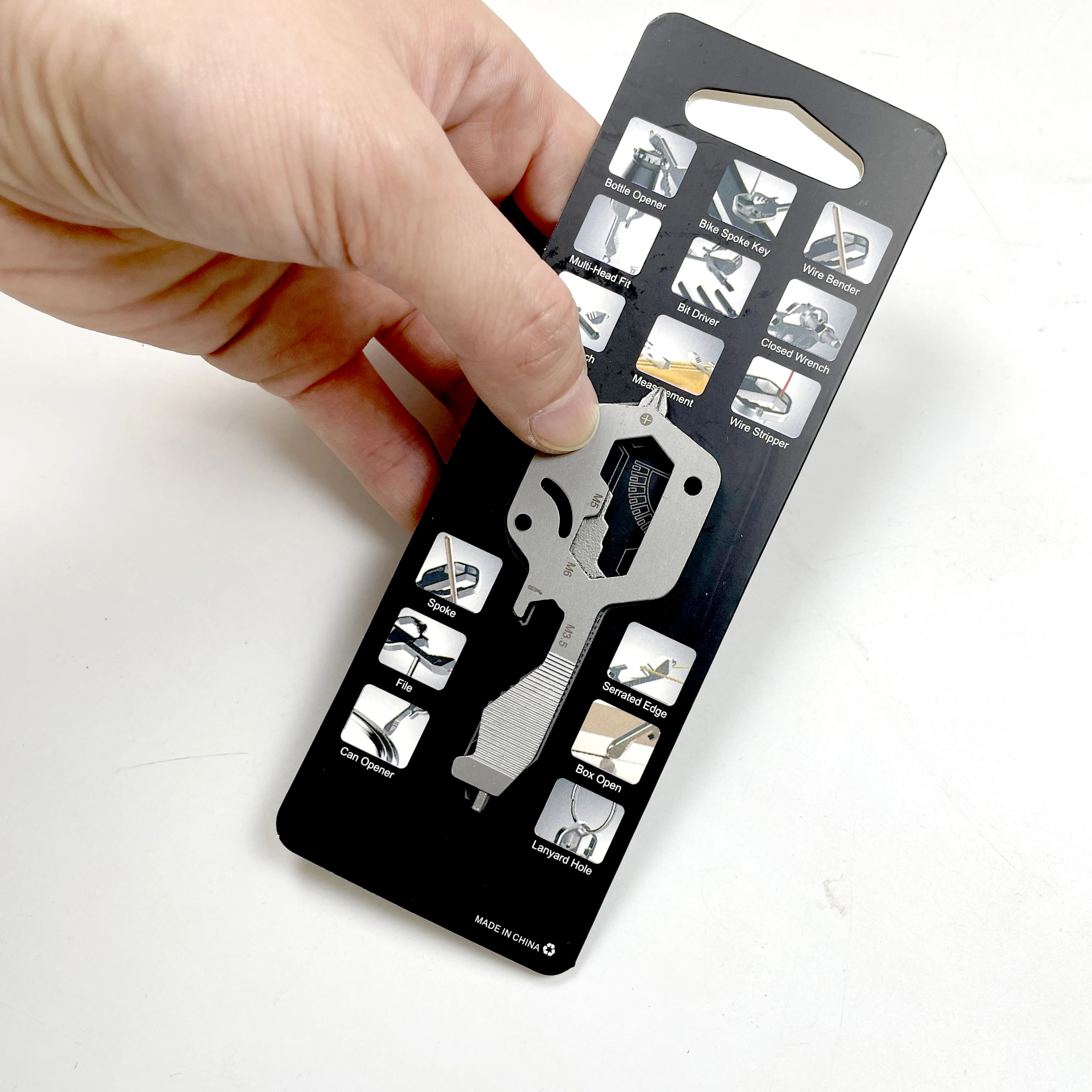 Stainless  Steel  19 in  1  Keyring  Customized Allen Key Multi Tool  Key Bottle Opener