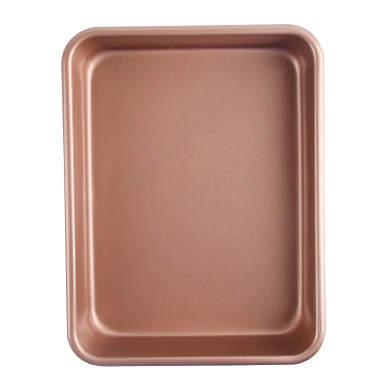 Лидер продаж, сковорода для выпечки домашних тортов, хлеба, барбекю, Золотая Толстая прямоугольная антипригарная сковорода для барбекю