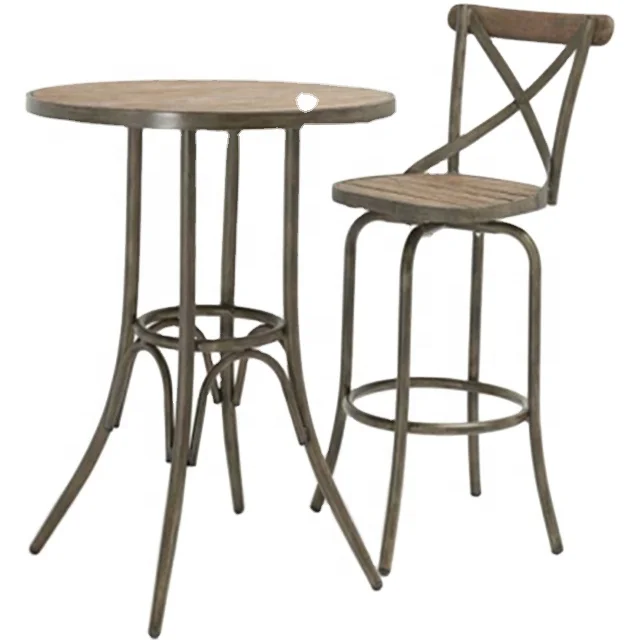 Wooden swivel barstools, vintage industrial swivel bar stool