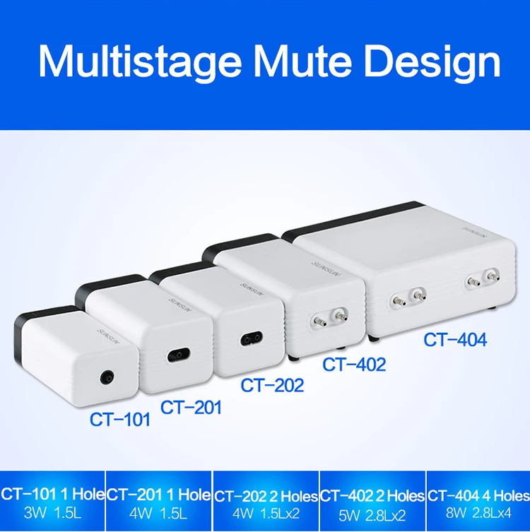 SUNSUN CT Series Water Pump Small Capacity Aquariums Accessories Silent Portable Mini Oxygen Air Pump for Fish Tank
