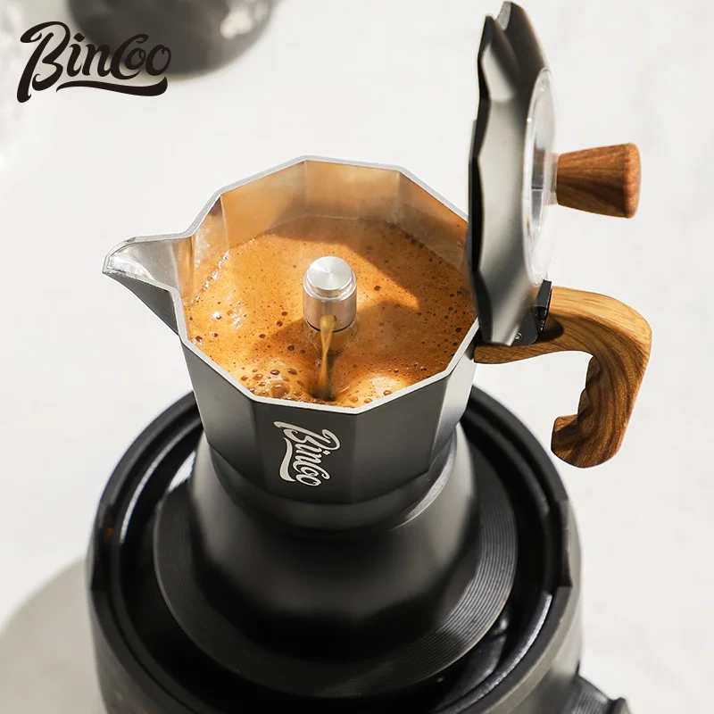 Bincoo Moka Coffee Pot Double Valve Mocha Pot Set Home Cooking Coffee Pot Italian -style Small Hand Grinding Coffee Machine