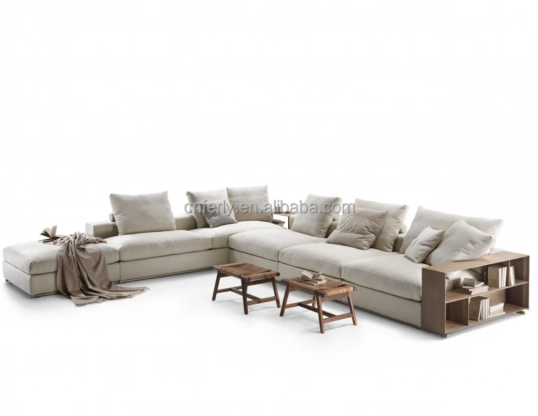 2021 luxury Italian style living room furniture sofa home furniture sofa large set wood arm fabric sofa sectionals
