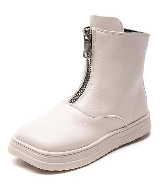 Горячая Распродажа, Кожаные Ботинки Martin для девочек, модные короткие ботинки, детские Нескользящие ботинки на мягкой подошве с молнией