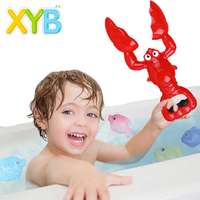 
Bath Toys Lobster Bath Toy Shark Grabber Fun Baby Bathtub Toy for Toddlers Boys & Girls Lobster Grabber with 4 Fish 