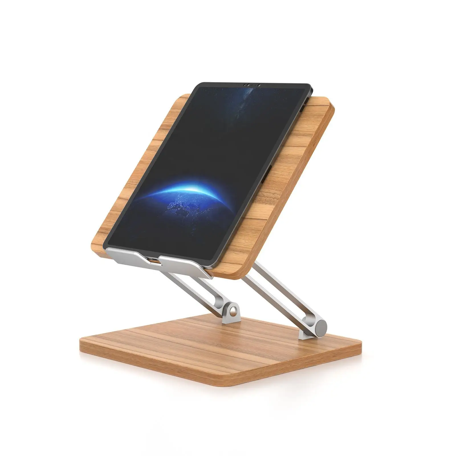 Customized Logo Portable Wooden Computer Monitor Display Stand Laptop Desk Accessory Holder Tray