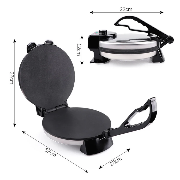 Commercial Electric Crepe Pizza Maker Double Heating Grill Pan For Hotel