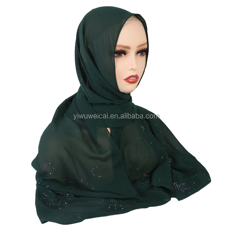 New Design Affordable Ladies Chiffon Scarf Bubble Chiffon Muslim Turban Shiny Scarf