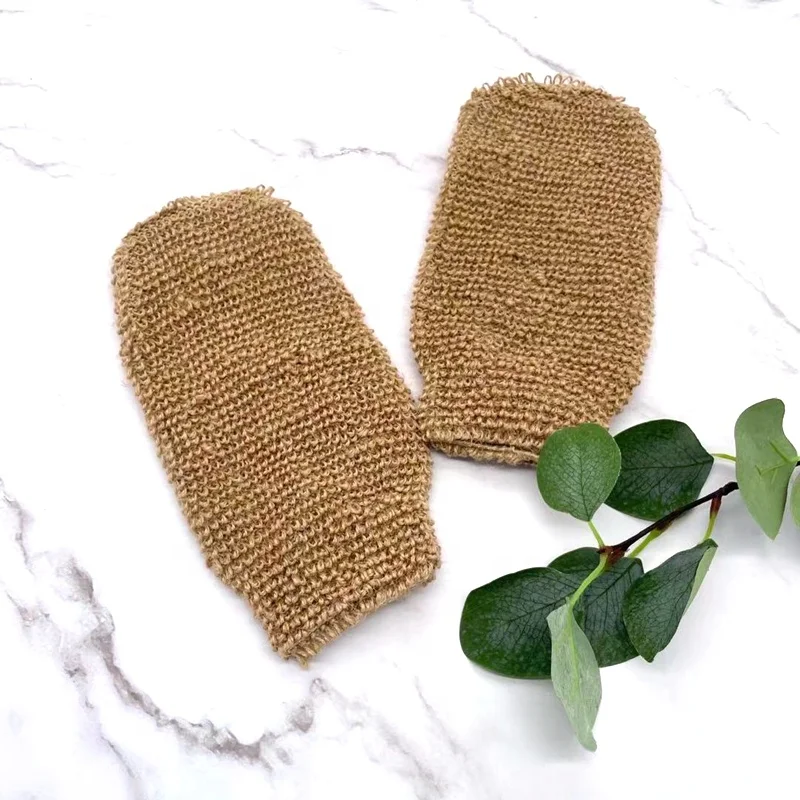 Natural Hemp body cleaning tool exfoliating bath glove