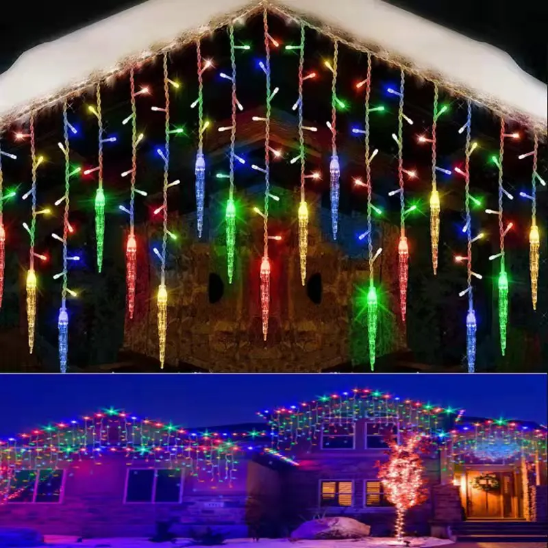 Christmas Lights Outdoor Decoration Led Curtain Icicle String Lights Wedding Party Garland
