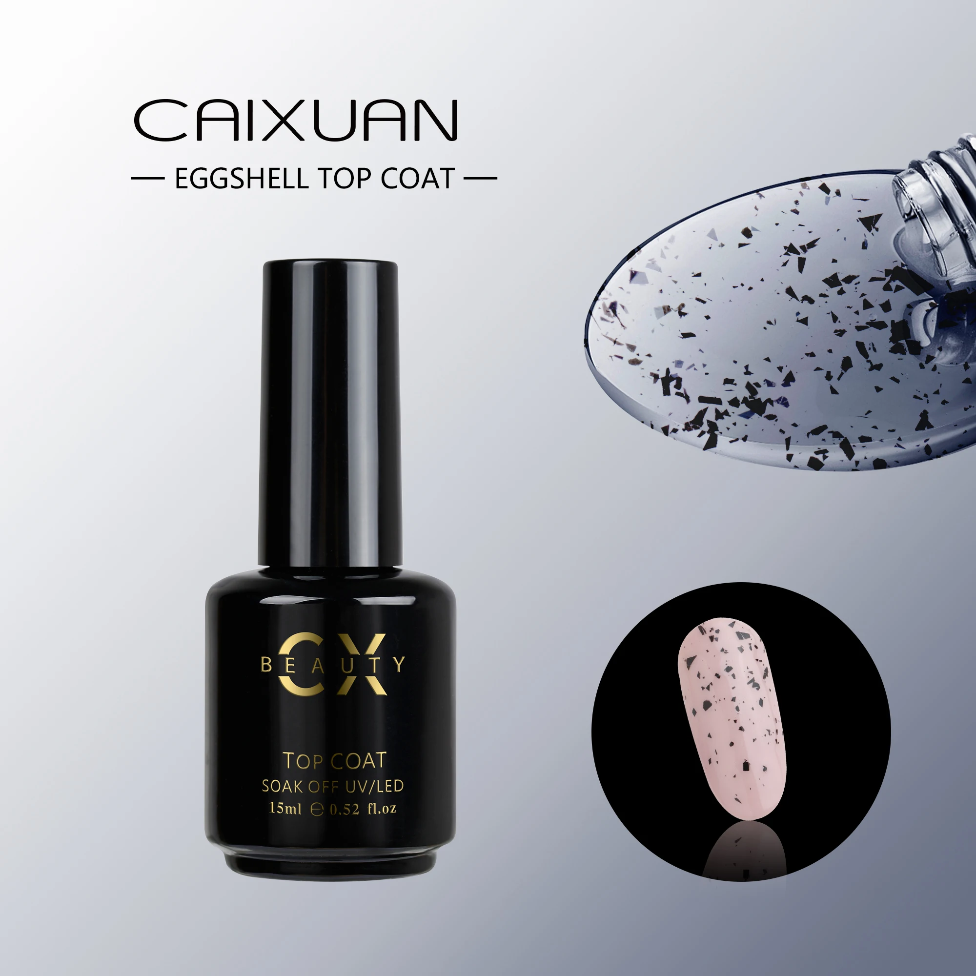 Free Samples Hot Sale UV/LED no wipe super shiny eggshell Top Coat