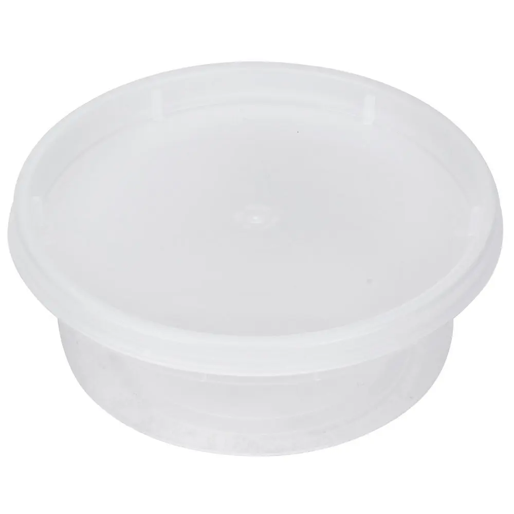 8oz deli container clear plastic round cups takeout disposable food container