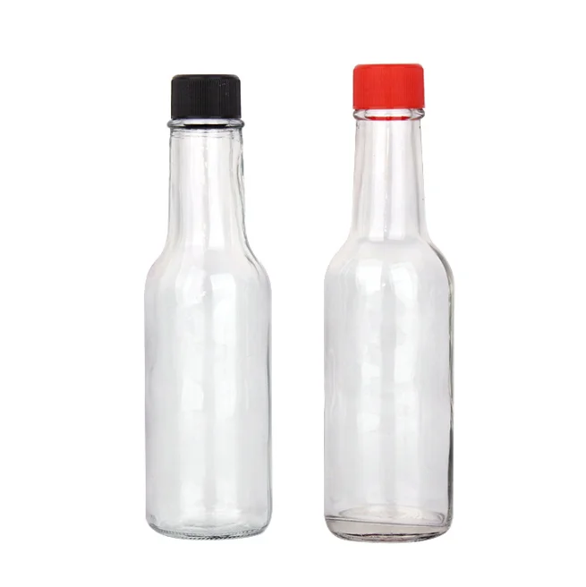 150ml 250ml 5oz Cheap Woozy Spice Dressing Chili Table Glass Salad Hot Sauce Bottle mini With LeakProof Black Cap