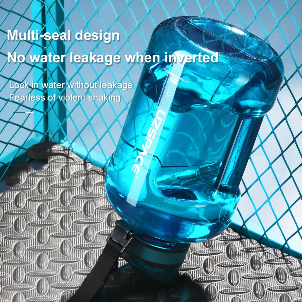 UZSPACE Newest 1700ml uv plastic clear gallon water bottle reusable personalised tritan school cup with handle and flip lid