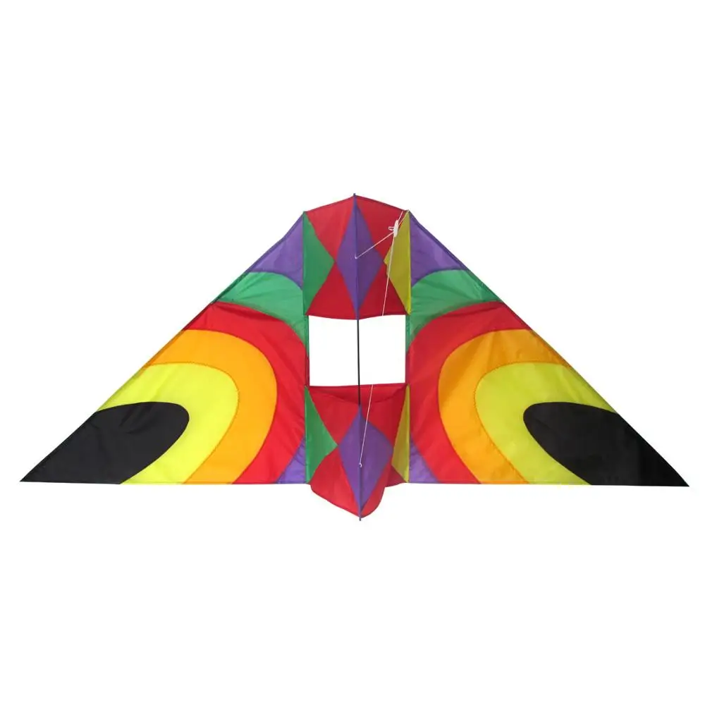 Rainbow color Custom LOGO promotion  printed  Single  thread 3D  Delta box kids  adult sport   kite