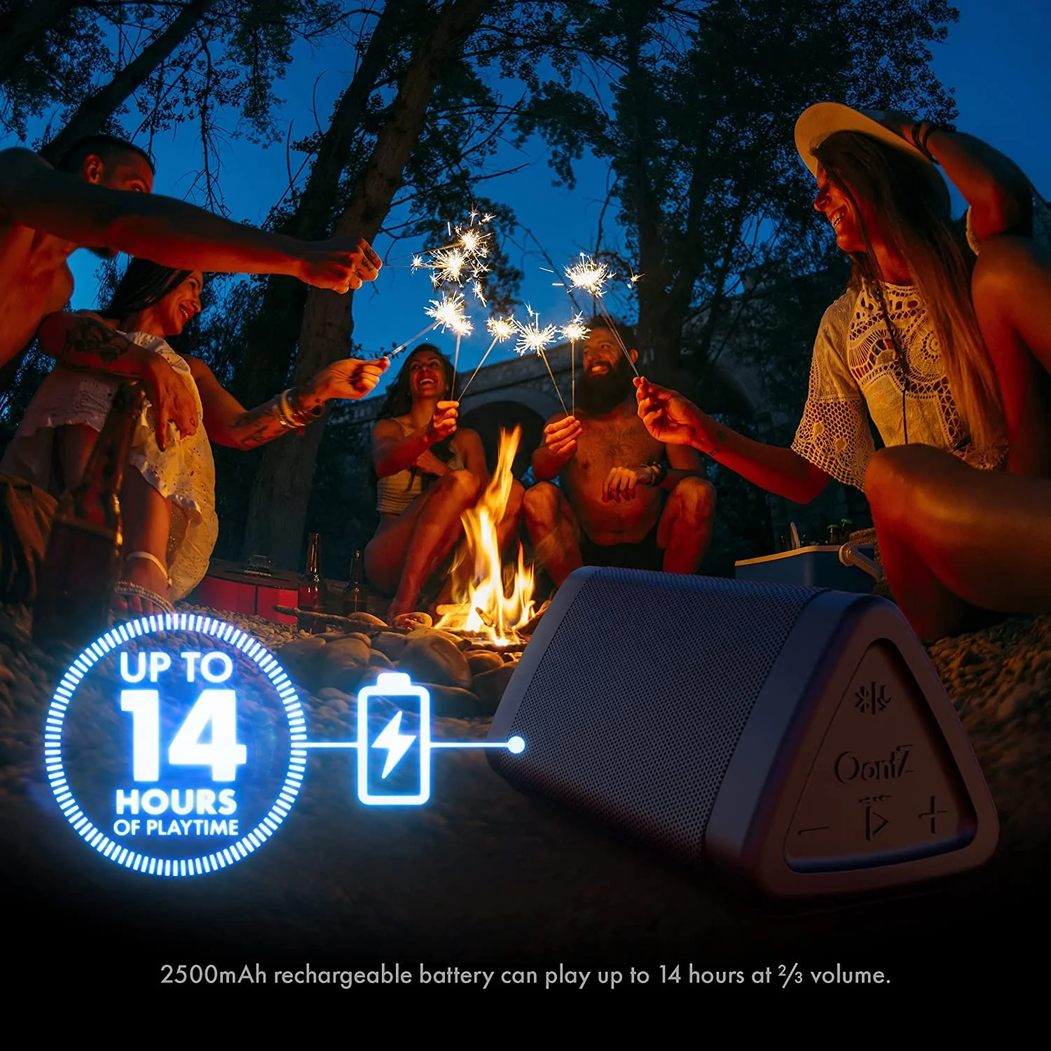 Angle 3 BT Portable Speaker Louder Volume Crystal Clear Stereo Sound Rich Bass 100 Foot Wireless Range Microphone