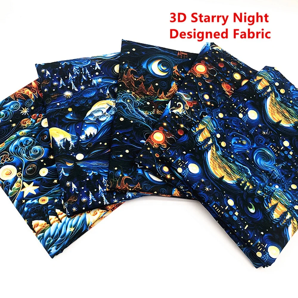 3D  embroidery Designer  printed  TC fabric polyester cotton flower  sewing quilting DIY material textile