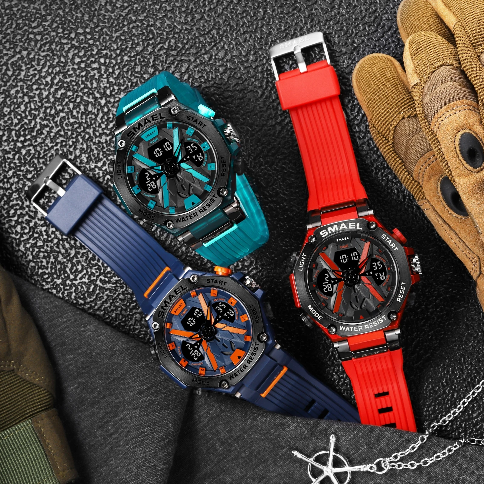 SMAEL 8087 waterproof led watch relojes de hombre wholesale watches quartz analog digital watches