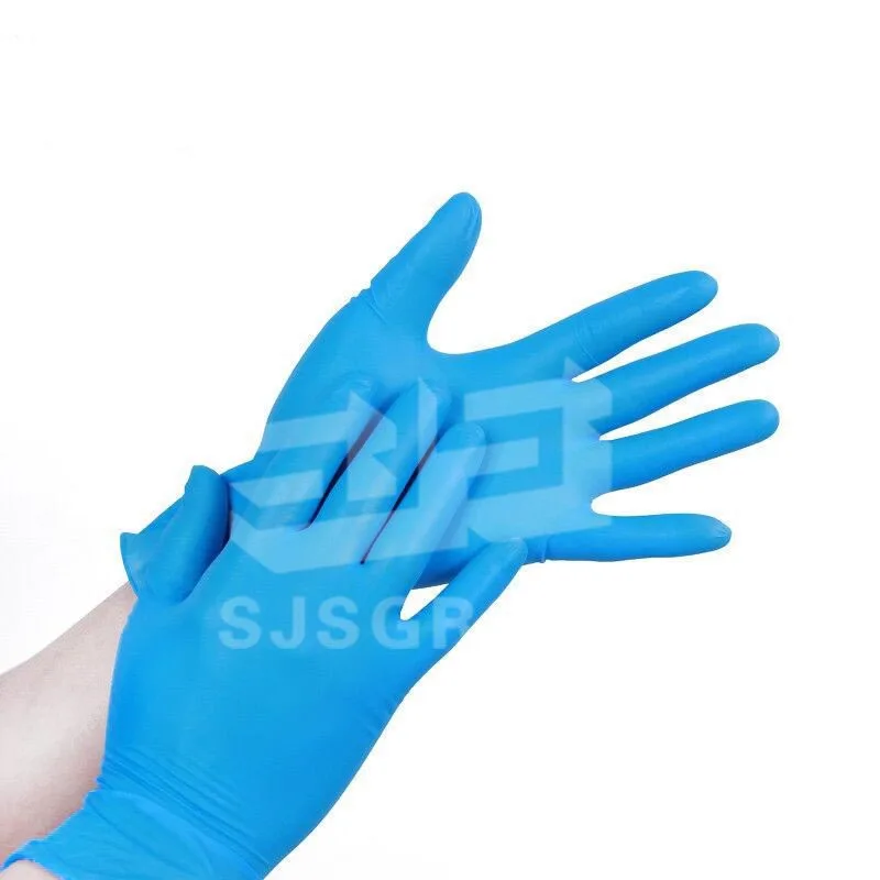 Strong XL Nitrile Vinyl blend Color Gloves long strong powder free nitrile gloves boxes of 100 blue anti oil nitrile glove