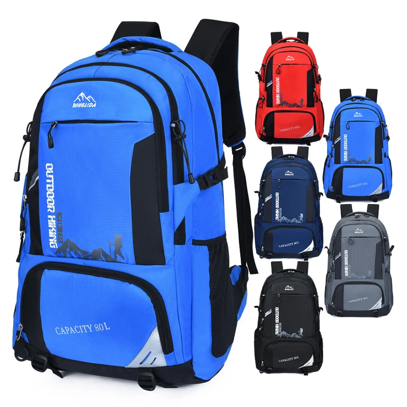 Factory Hot Sell Custom Climbing Waterproof Mens Large Capacity Back Packs Travel Outdoor Hiking Backpack Mountain Bag