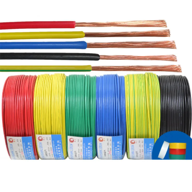 100 meters BVR Oxygen free copper Multicore core wire PVC Flame Retardant wire Electric cable 1 2 4 5 7 10 13 15 17 18 AWG