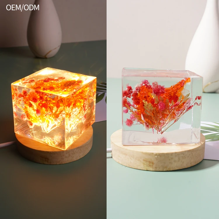 Hard UV Resin Mold Uv Resin Decor Epoxy Cube with Lamp holder