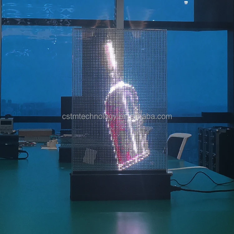 1030*1000mm p5 p10 Electronic Glass Exhibition Hall Smart Glass Video Computer Phone Control Display LED Photoelectric Glass