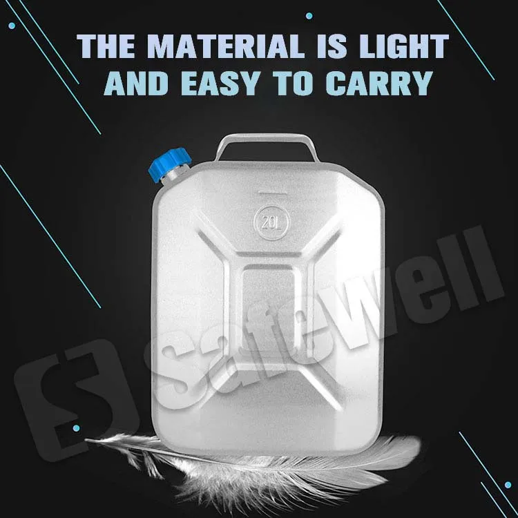Portable Aluminum 20L Oil Drums Gasoline Diesel Jerry Can Water Container With Screw Cover