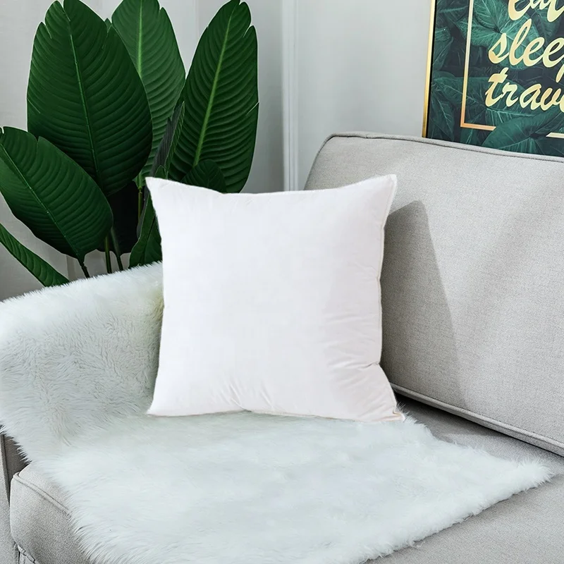 Linda Manufacturers Square White Pillows in Natural Filling with Duck Feathers Decorative & Throw Pillows