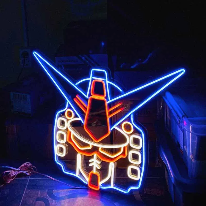NO MOQ Gundam Robot Anime Japanese Machine Suit Robot For Bedroom Game Room Decor kids Gifts gundam neon light box neon symbols