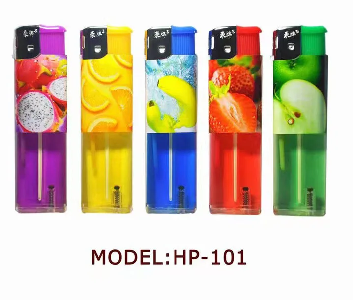 wholesale custom logo lighter, gas cigarette lighter, windproof vaper smoke HP-101 bulk lighter