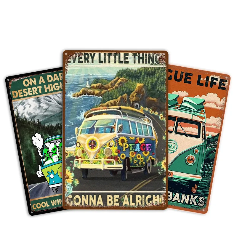 Wholesale custom flat vintage metal signs tin sign Tin Beer Tin Sign Metal Posters retro iron sheet decorative paintings