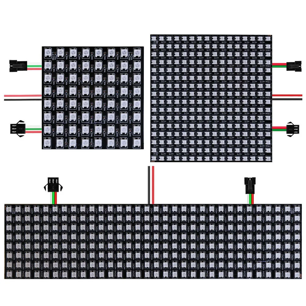 WS2812B 8x8 16x16 8x32 индивидуально Адресуемая RGB Светодиодная панель WS2812 цифровой модуль матричный экран DC5V