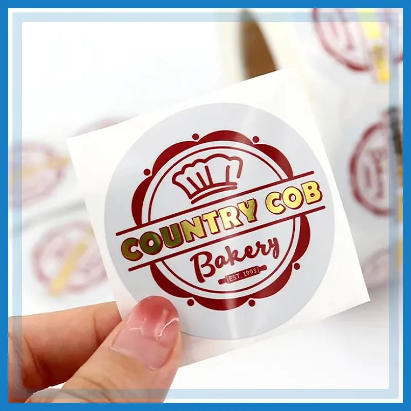 Factory Custom Round Waterproof Gold Foil Transparent Stickers Logo Printing Food Packaging Roll Clear Stickers
