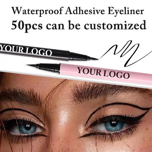2022 New trend   Best Waterproof Natural  Liquid 2 In 1 Self Adhesive Eyeliner Magic Eyeliner Pen