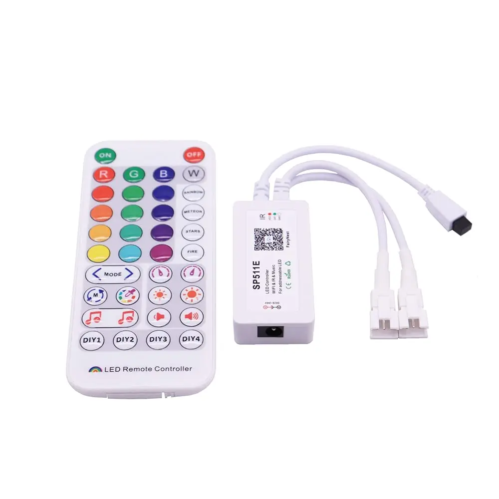 DC12V-24V 5V SP511E Music WiFi Pixel Controller For WS2812b WS2811 Addressable RGB Strip Light Alexa Smart Voice APP Control