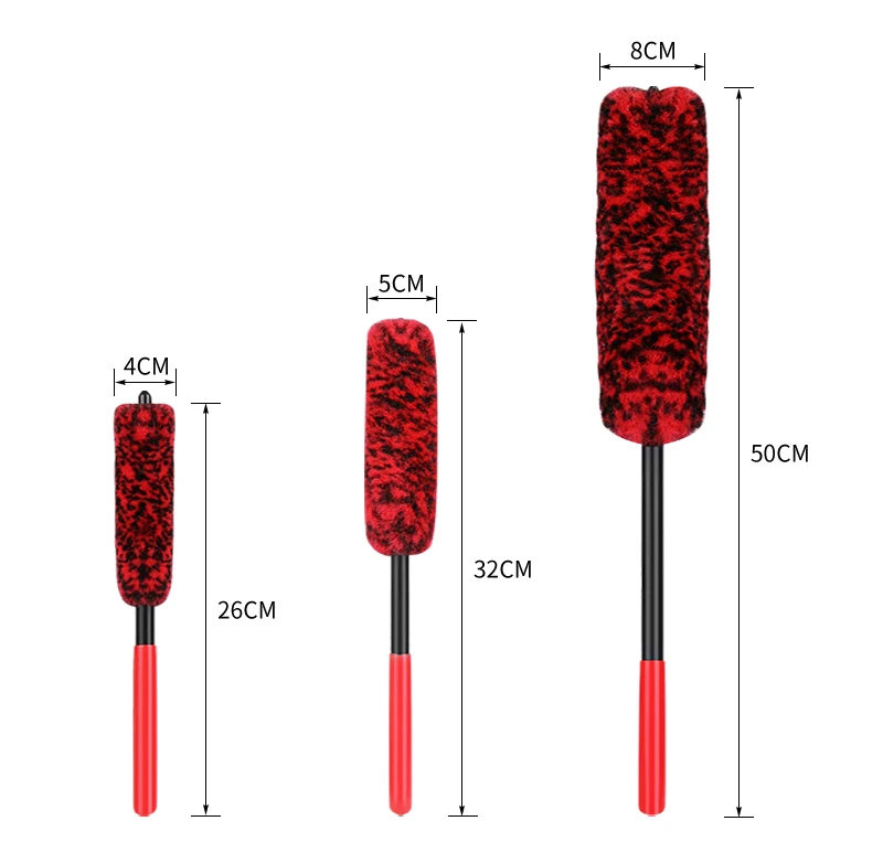 Economical Custom Design Car Brushes 5 Pcs Automobile Microfiber Wheel Hub Detailing Cleaning Brush