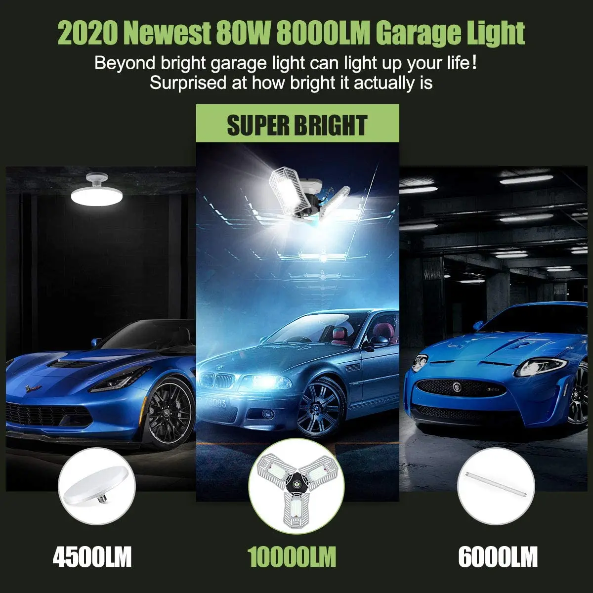 
ETL certificated super bright ceiling parking car led fixture garage light 80w 