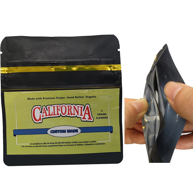 
Eco-Friendly PET Plastic Air Tight Zip Lock Mylar Bag For Dry Herb Stand Up Pouch Packaging MYLAR BAG 