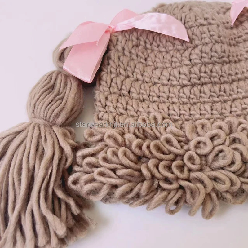 Handmade kids Knitted Braid Hat Mea Culpa Beanies Funny Hat Baby Yarn knitted Hats for 2 to 8 Children Girls