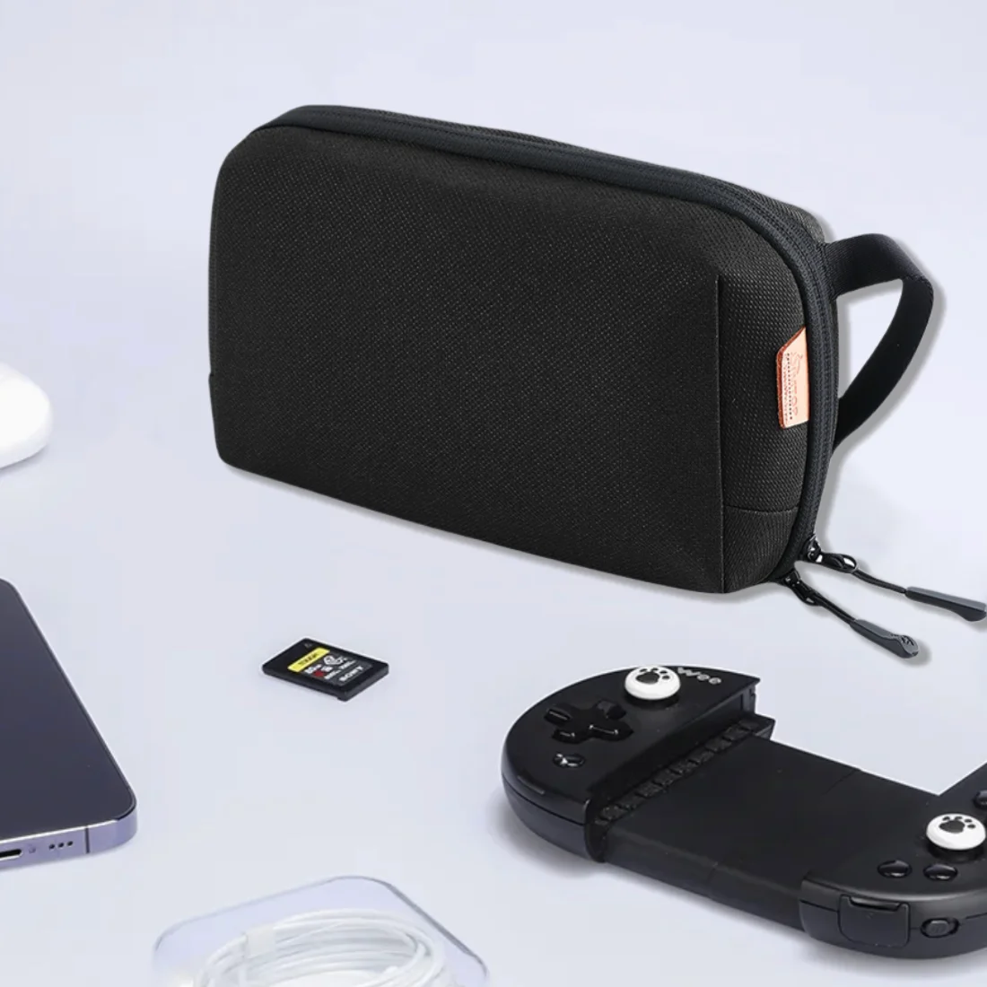 180 Open Multi-Use Waterproof  Electronics Organizer Carrying Bag Switch Pouch Travel Organizer Case Tech Accessories Pouch