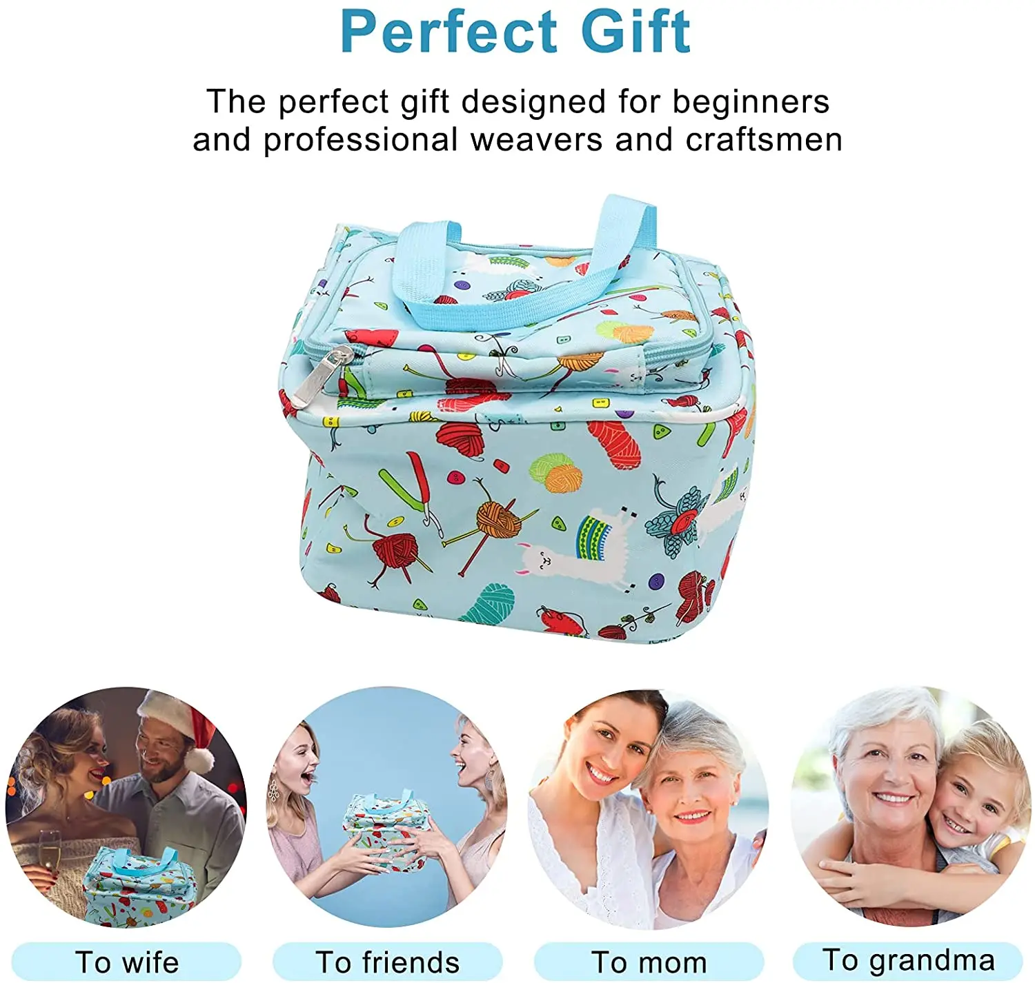 Portable Large Capacity Yarn Storage Totes Organizer crochet yarn bags for Knitting Needles