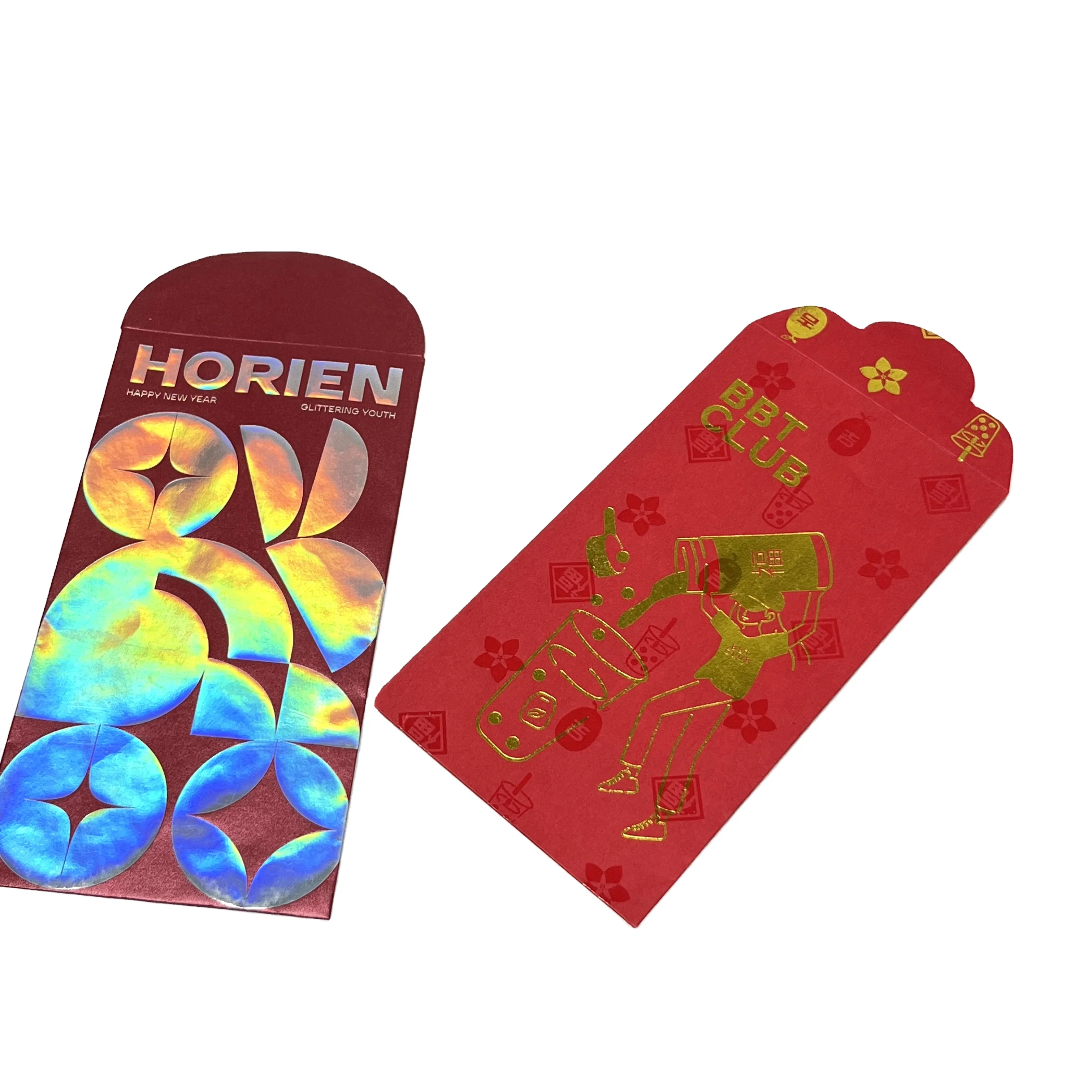 2025 Chinese Supplier Trendy New Design Element 6.7 X 3.5 Money Holder Red Pocket Envelopes for Wedding Christmas, New Year