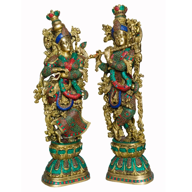 Radha Krishna Statue Great For The Religious And Cultural / Decoration | A High Quality Brass Statue