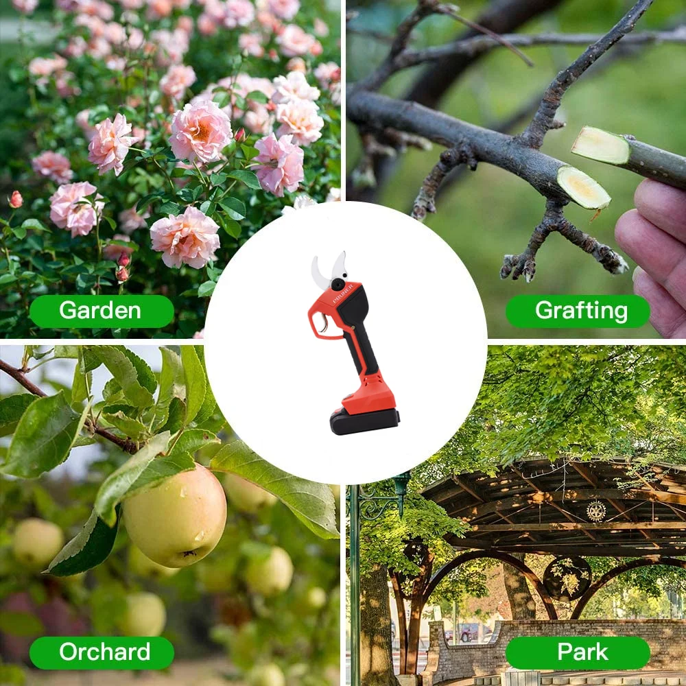 21V Cordless Pruners Electric Tree Pruning Scissor 25mm SK5 Garden Shears Thick Branch Shear Portable Fruit Tree Pruning Shears