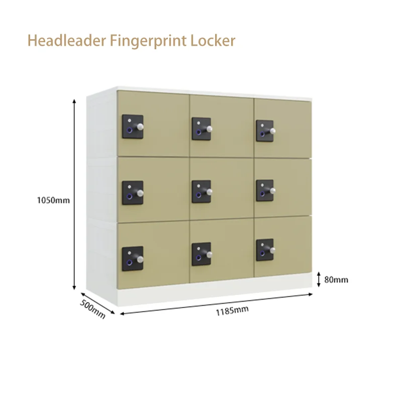 Headleader Smart Silent Fingerprint Lock Assembled Cabinet Luxury Metal Panel Locker for Hospitals Libraries Private Clubs