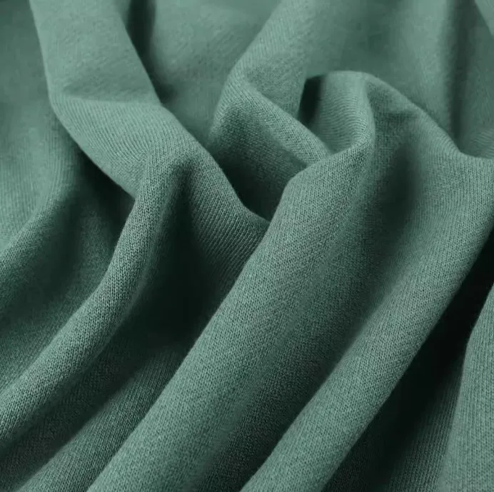 Soft touching 100% cotton knitted 320gsm french terry brushed fleece fabric for hoodies