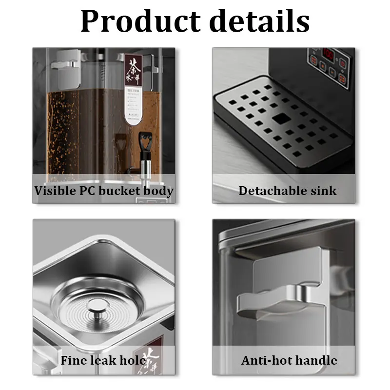 large capacity commercial kitchen hot water dispense boiler  electric kettle temperature control for coffee tea with faucet tap