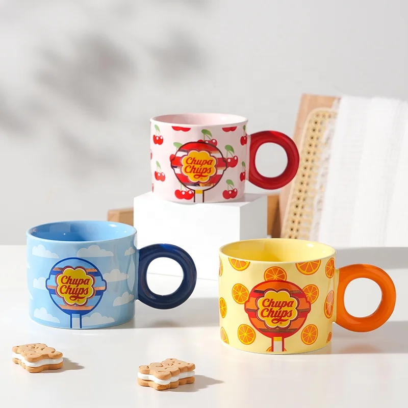 Cute Candy Mugs Cartoon Gifts Custom Classic Ceramic Kids Milk Cup Porcelain Mugs For Girl Child Birthday