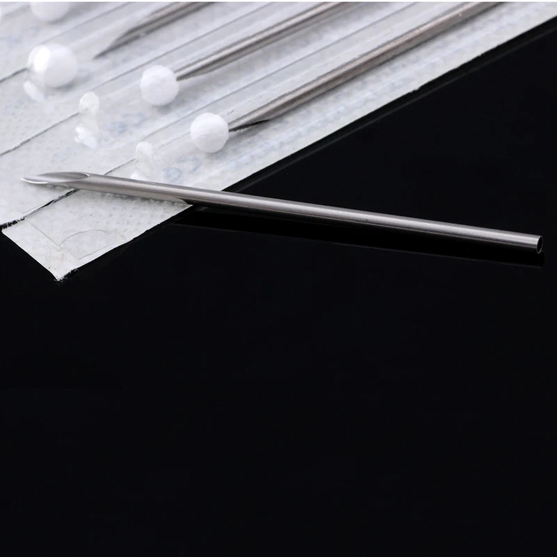 10pcs/lot 316l Surgical Steel Disposable Beauty Tattoo Piercing Needles Sterile Needle for Nose Lip Ear Tools